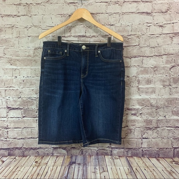 Seven7 Sunset Bermuda Medium Wash Denim Shorts - Picture 1 of 8